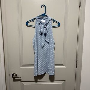 Blue Polka Dot Sleeveless Top